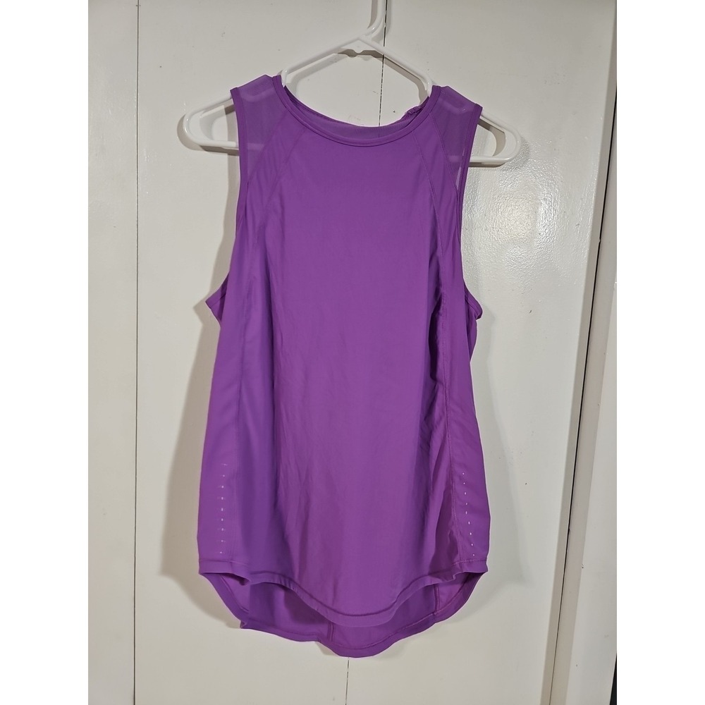 Lululemon reflective Sculpt Tank Purple Vented Back Opening No Tag P-P 19" (L 58